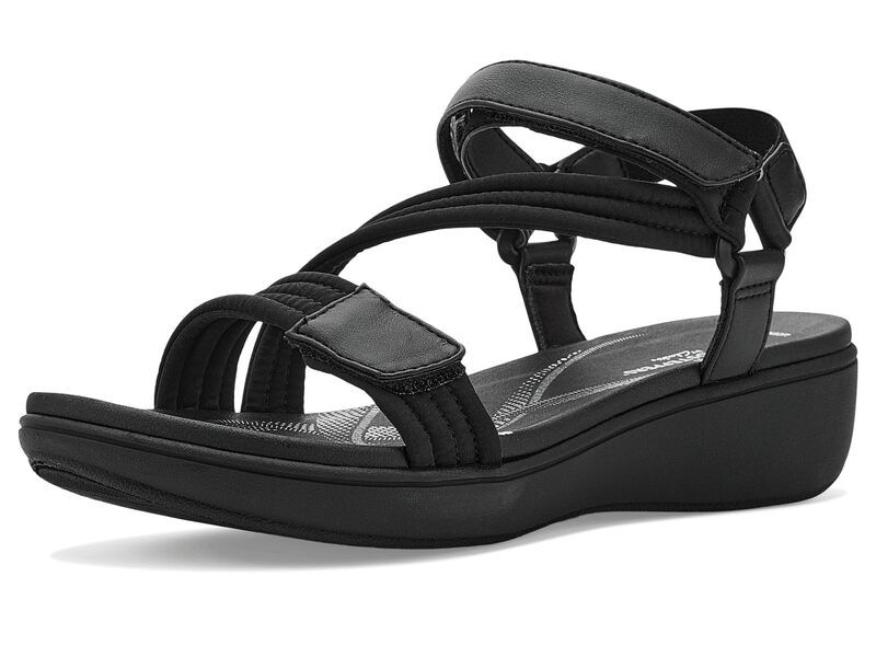 クラークス レディース シューズ サンダル Clarks Breezerae Sun Black Textile ブラック