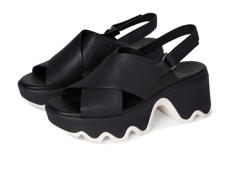 ソレル レディース シューズ ヒール SOREL Kinetic Aura Slingback BlackSea Salt ブラック
