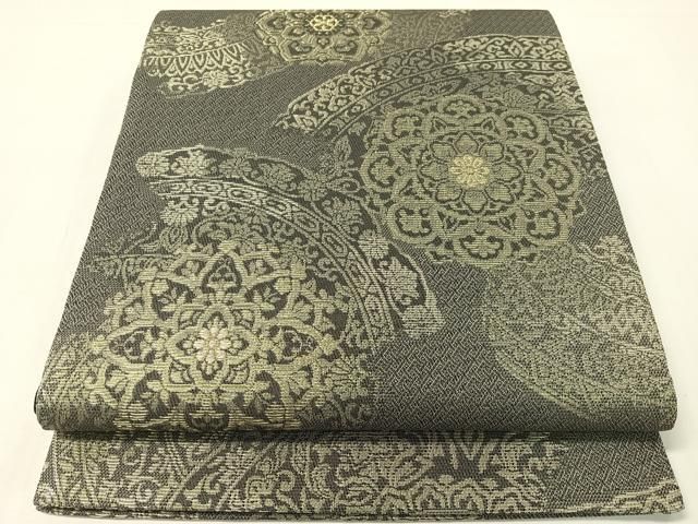 平和屋着物●六通柄袋帯　正倉院花文　金糸　正絹　逸品　未使用　CABI4157vp