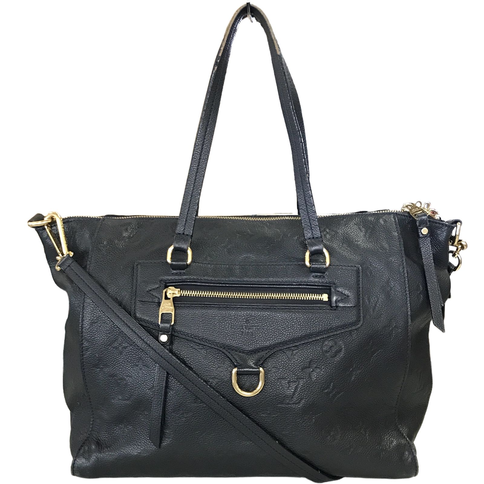 ルイヴィトン LOUIS VUITTON M93420 モノグラム アンプラント ルミニューズ PM トートバッグ ショルダー 黒 レディース 中古 T11297446