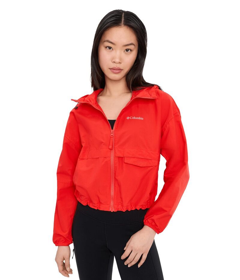 コロンビア レディース アウター コート クロップド Columbia Spire Valley Cropped Windbreaker Poppy Red レッド