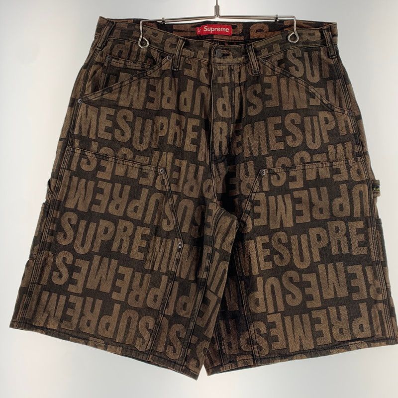 【中古品】 Supreme シュプリーム REPEAT JACQURD DOUBLE KNEE DENIM SHORT リピート ジャカード ダブルニー デニムショーツ ボトムス ハーフパンツ 【149-260613-ko-16-tei】