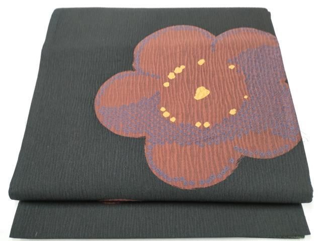 平和屋着物●六通柄袋帯　舞梅文　正絹　逸品　CABI0348hy