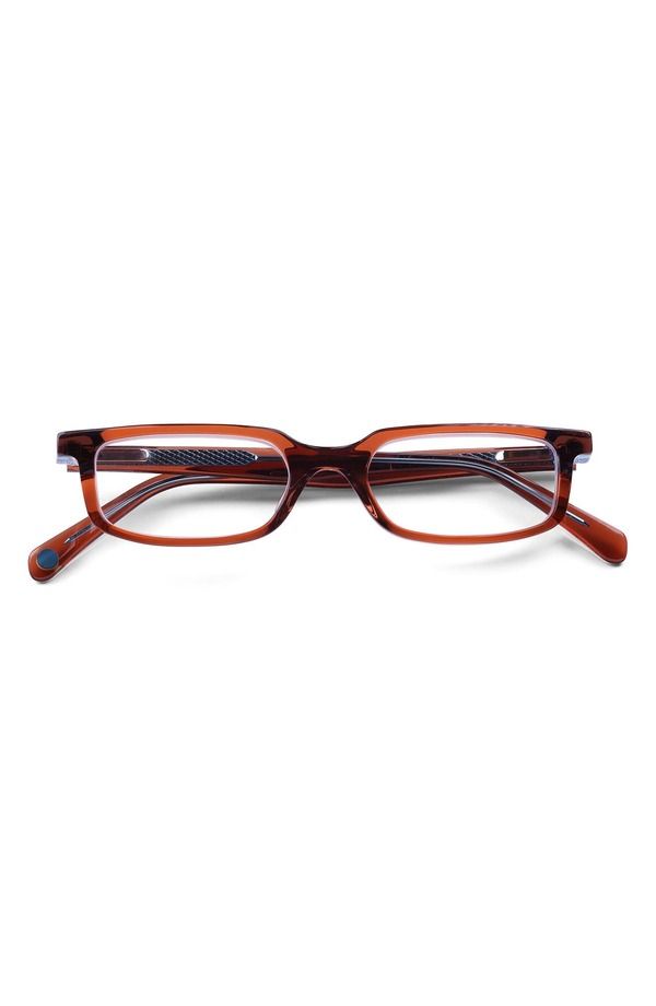 アイブブス レディース アクセサリー サングラス・アイウェア eyebobs Card Carrier 48mm Rectangular Sunglasses Burnt Orange Blue Cr