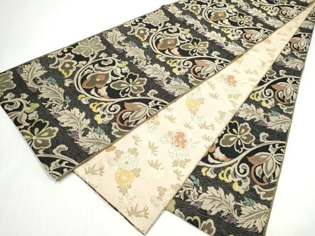 平和屋着物●両面　全通柄　本袋帯　花唐草文　正絹　逸品　CABI8802hy 27,040円