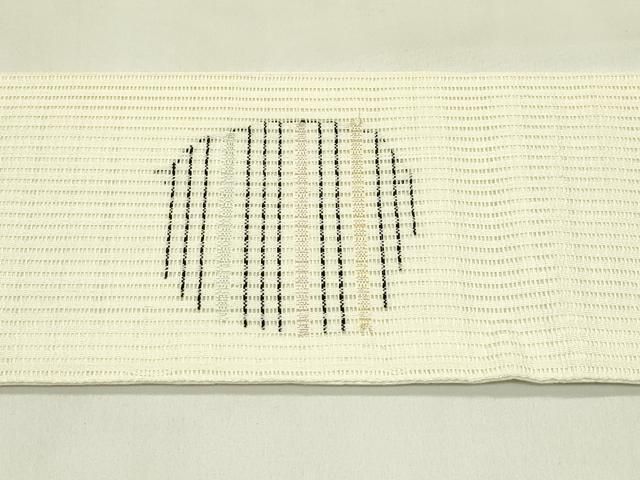 平和屋着物*夏物 八寸名古屋帯 横段丸文 銀糸 正絹 逸品 CABI5325rv 平和屋着物*夏物 八寸名古屋帯 横段丸文 銀糸 正絹 逸品 CABI5325rv
