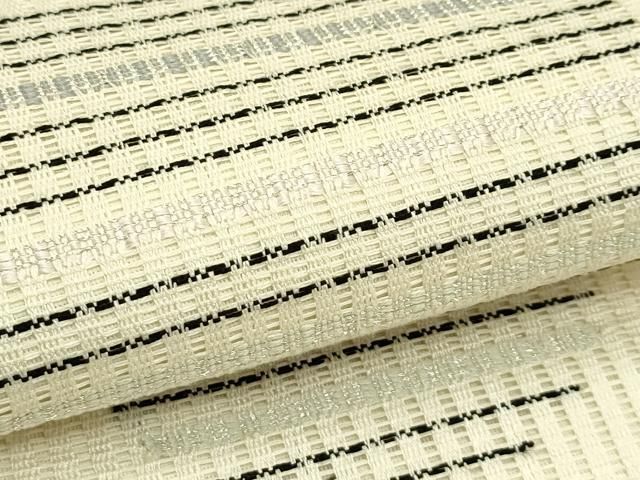 平和屋着物*夏物 八寸名古屋帯 横段丸文 銀糸 正絹 逸品 CABI5325rv 平和屋着物*夏物 八寸名古屋帯 横段丸文 銀糸 正絹 逸品 CABI5325rv