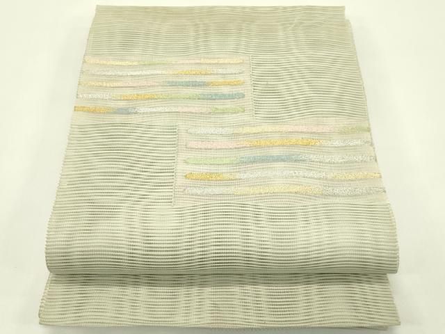 平和屋着物＊夏物　八寸名古屋帯　絽綴れ　霞文　金銀糸　正絹　逸品　CABI5335rv