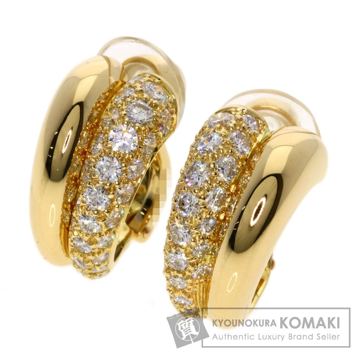 CARTIER カルティエ ヴィンテージ バヴェ ダイヤモンド イヤリング K18YG レディース [中古]