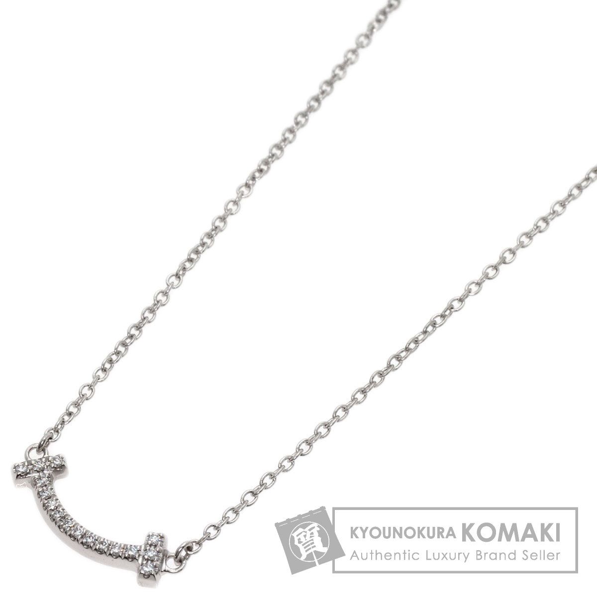 TIFFANY&Co. ティファニー Tスマイル ミニ ダイヤモンド ネックレス K18WG レディース [中古]