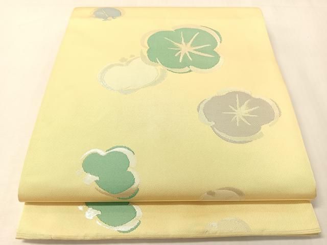 平和屋着物●西陣　川島織物　六通柄　本袋帯　梅花文　銀糸　正絹　逸品　CABI4387vp