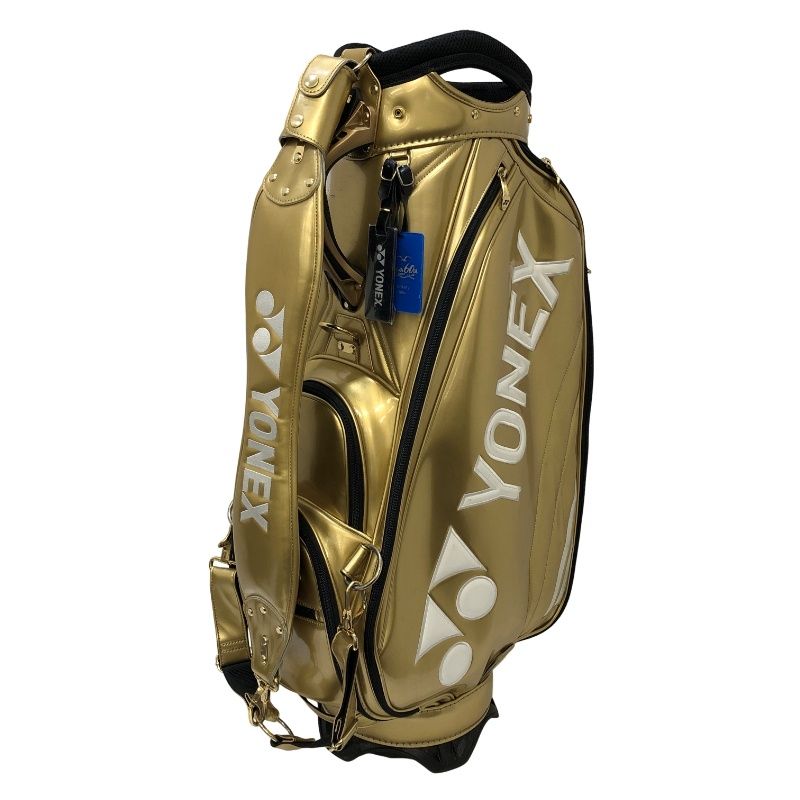 YONEX カート型 キャディバッグ CB-1911LT プロレプリカモデル 金色 8.5型 6分割 おまけつき 【中古】 22604R37