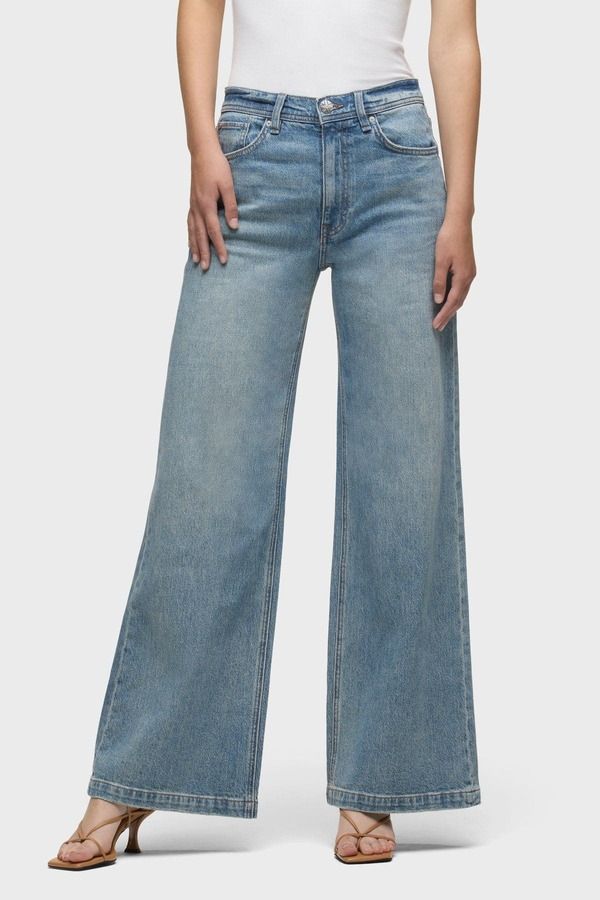 ハドソンジーンズ レディース ボトムス レギンス ワイドレッグ Hudson Jeans Jodie Flap Loose Fit Wide Leg Snow Drops