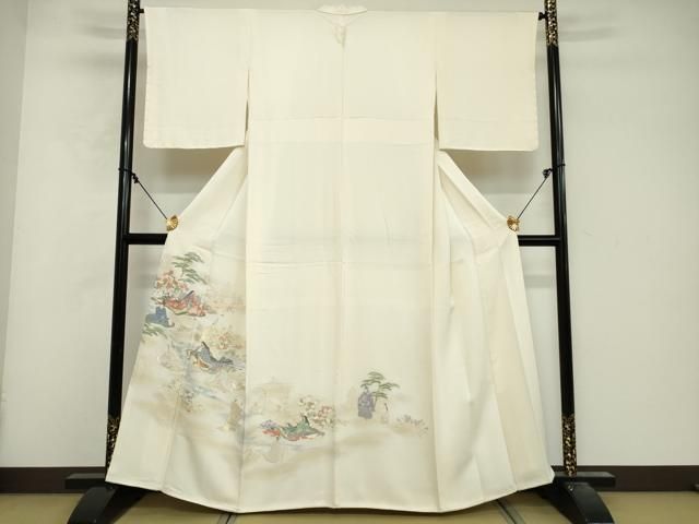 平和屋着物□豪華色留袖 寿光織 人物風景文 金銀糸 正絹 逸品 