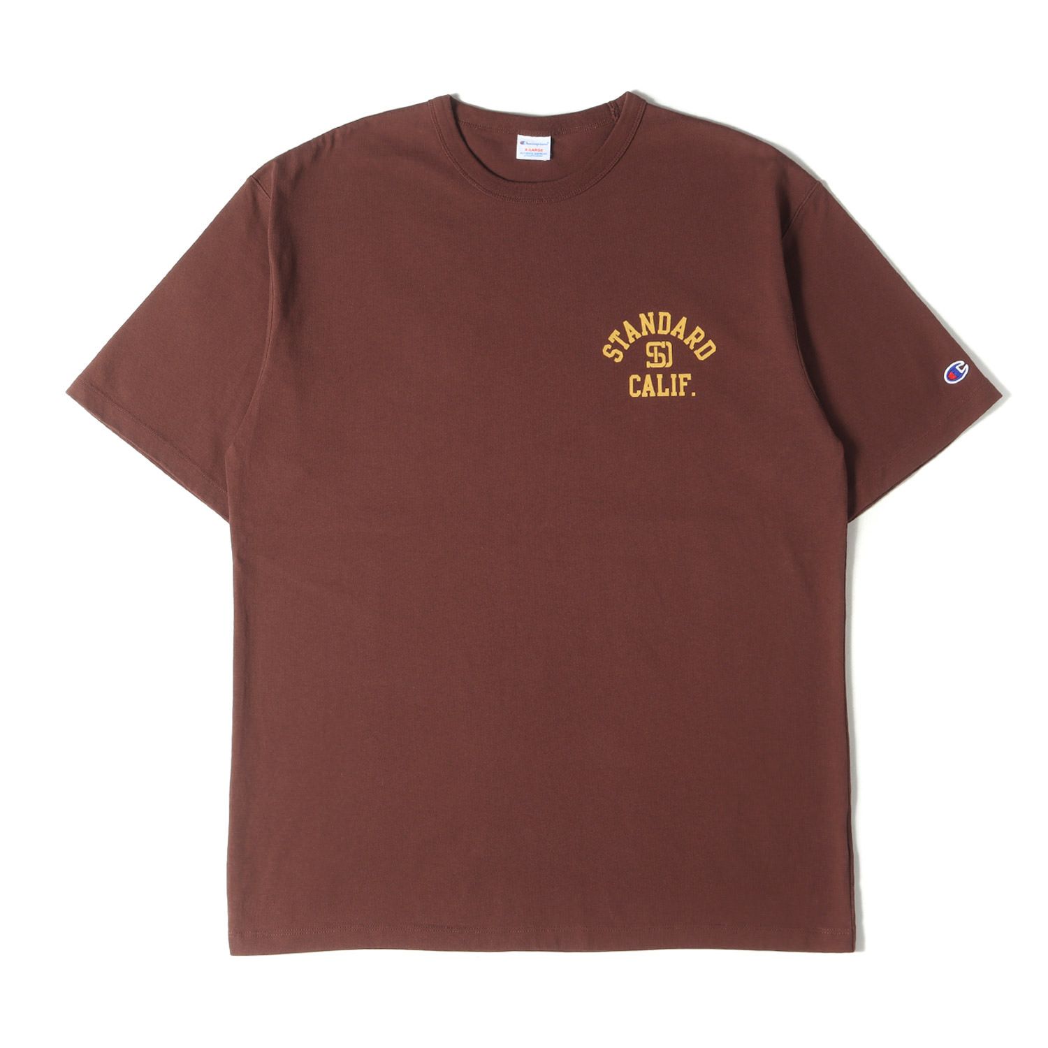 STANDARD CALIFORNIA スタンダードカリフォルニア Tシャツ ブラウン XL | 25SS Champion ロゴ ヘビーウェイト Tシャツ (Champion for SD Exclusive Heavyweight Logo T)【中古】
