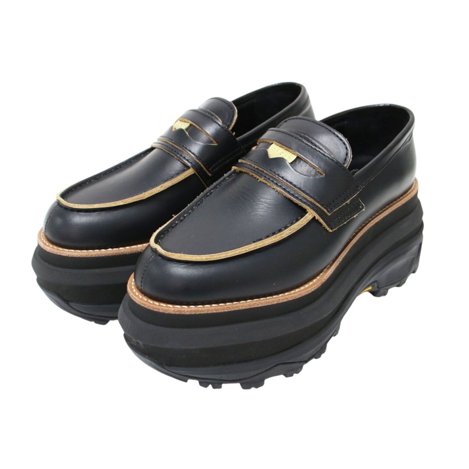 Sacai サカイ サイズ:36(23.0cm) | Loafers プラットフォーム ローファー / スニーカー | 厚底 コイン レザー | ブラック 黒 | 日本製 | ブランド シューズ 靴【レディース】【中古】