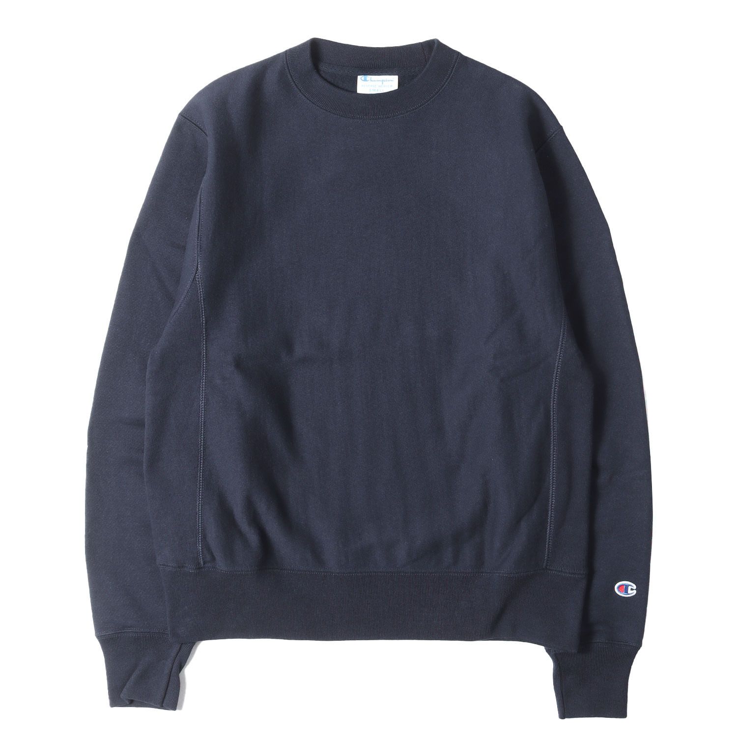 【美品】Champion チャンピオン スウェット ネイビー 紺 サイズ:S | US企画 日本未発売 | 目なし 無地 リバースウィーブ スウェットシャツ | トップス トレーナー 【メンズ】【中古】
