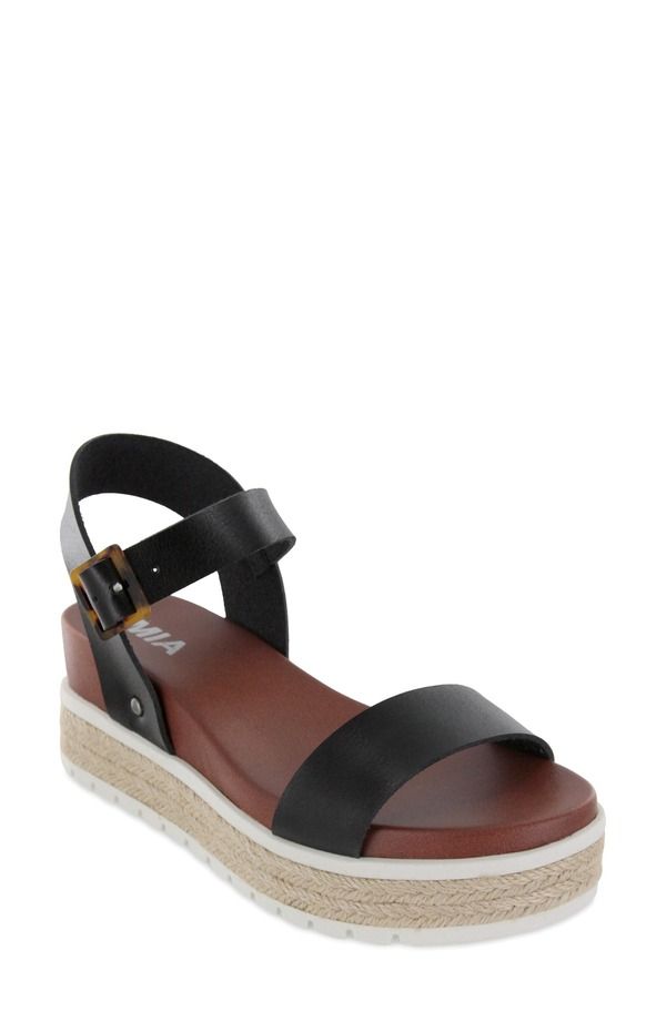 ミア レディース シューズ サンダル プラットフォーム MIA Kiera Espadrille Platform Sandal Black ブラック