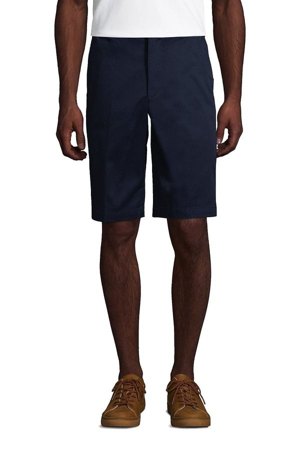 ランズエンド メンズ ボトムス ハーフパンツ・ショーツ ショートパンツ Lands End School Uniform Young Plain Front Blend Chino Shorts Cl