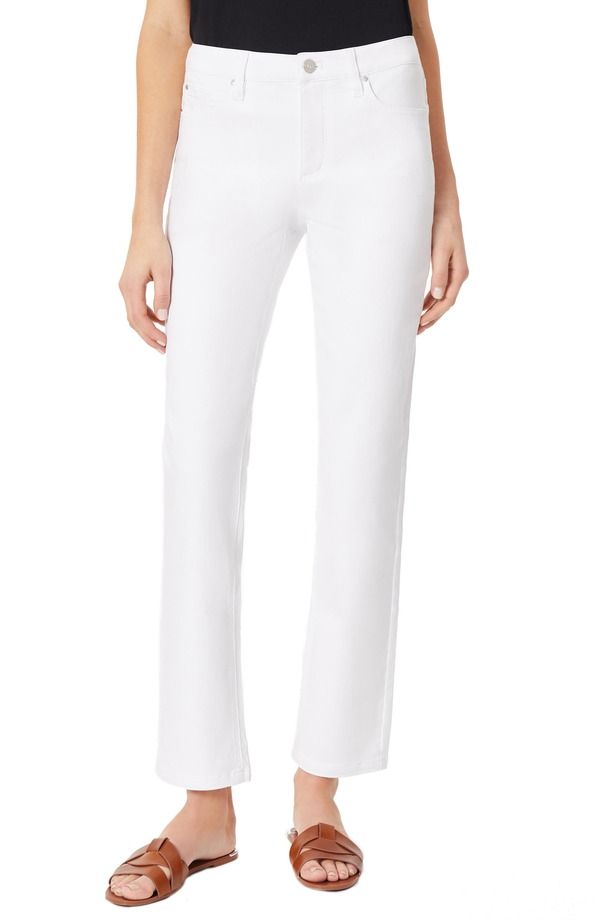ジョーンズニューヨーク レディース ボトムス デニムパンツ ストレート ジーンズ Jones New York Lexington Straight Leg Jeansoft White ホワイト