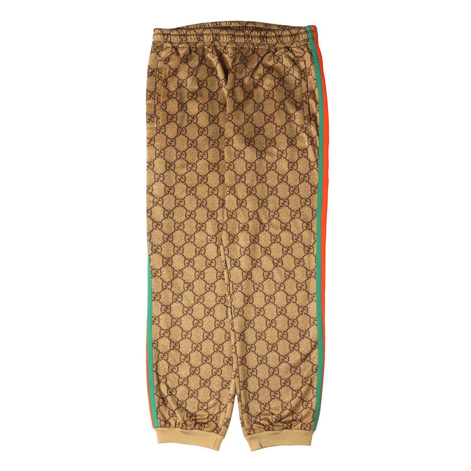 【美品】GUCCI グッチ パンツ ブラウン系 サイズ:M | アレッサンドロ・ミケーレ期 | GG テクニカルジャージー トラック パンツ | イタリア製 | ボトムス ズボン【メンズ】【中古】