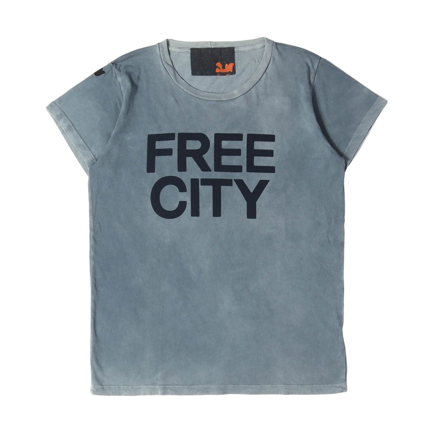 新品タグ付きFREECITY☆フリーシティTシャツ FREE CITY フリーシティ Tシャツ ネイビー系 紺 サイズ:M | ガーメント