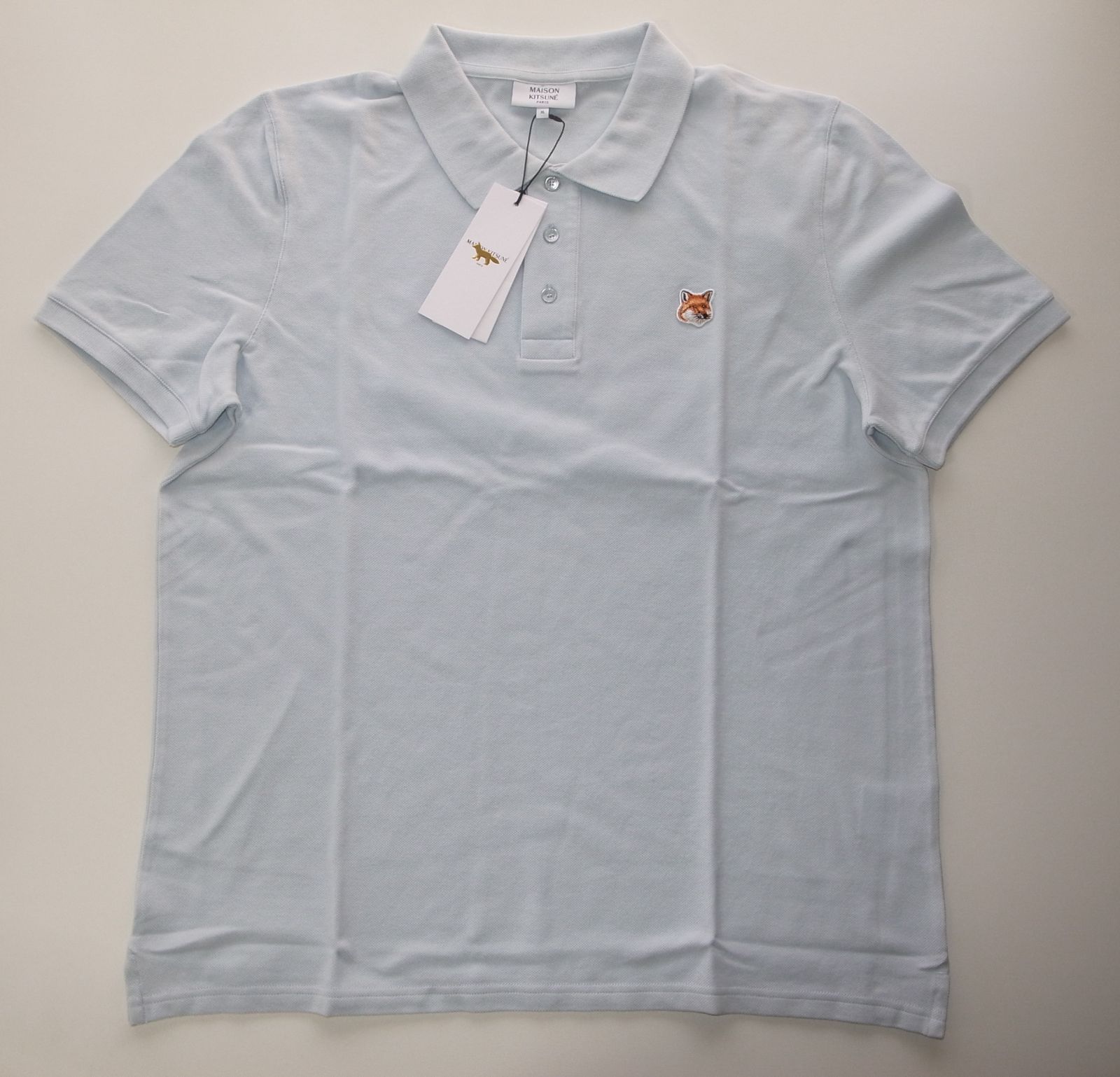 maison kitsune fox head patch classic polo ポロシャツ sizeXL blue