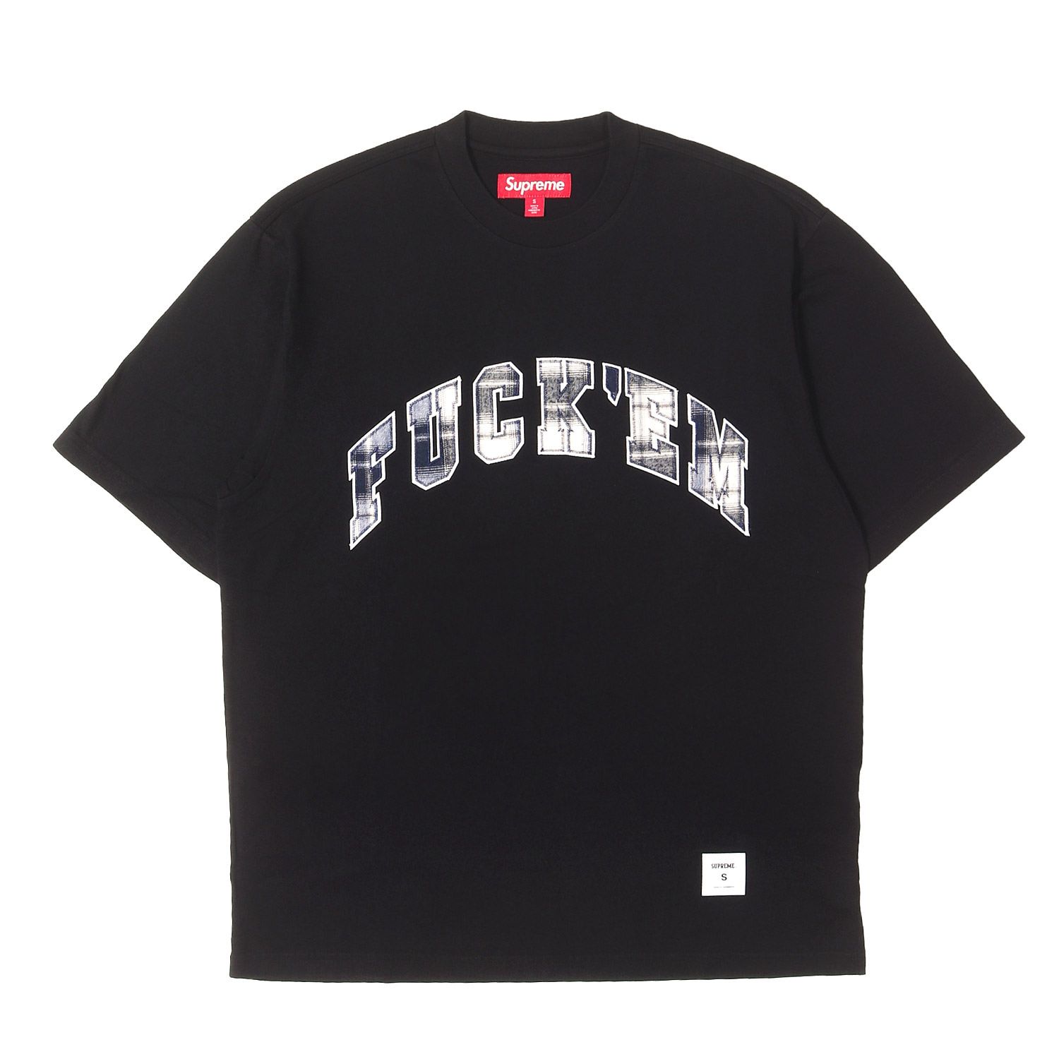 【新品】Supreme シュプリーム Tシャツ ブラック 黒 サイズ:S | 26SS チェック柄 FUCK EMロゴ Tシャツ (Fuck Em Plaid S/S Top) | トップス カットソー 半袖【メンズ】
