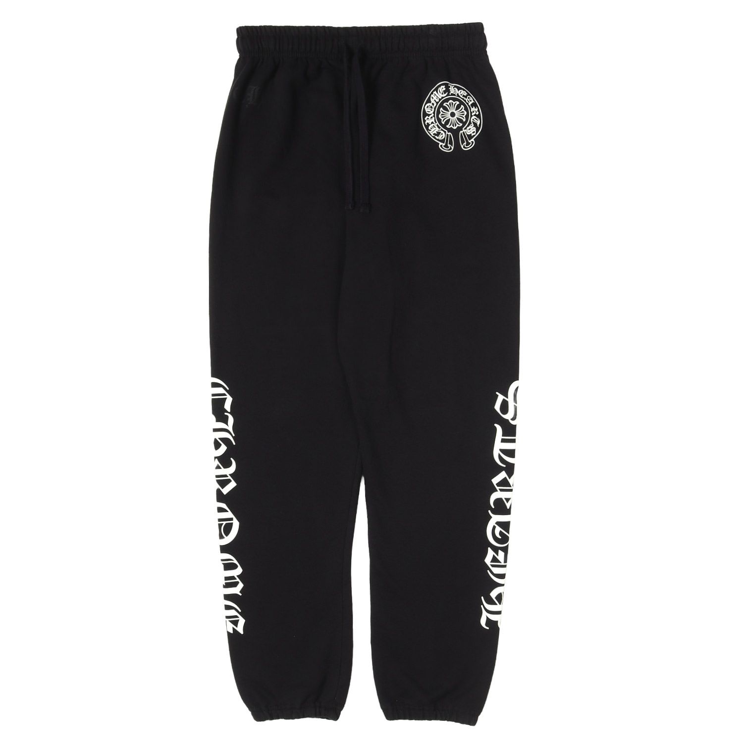 【美品】CHROME HEARTS クロムハーツ パンツ ブラック サイズ:L | 近年モデル ホースシュー & ブランドロゴ スウェットパンツ | ボトムス ズボン | USA製【メンズ】【中古】