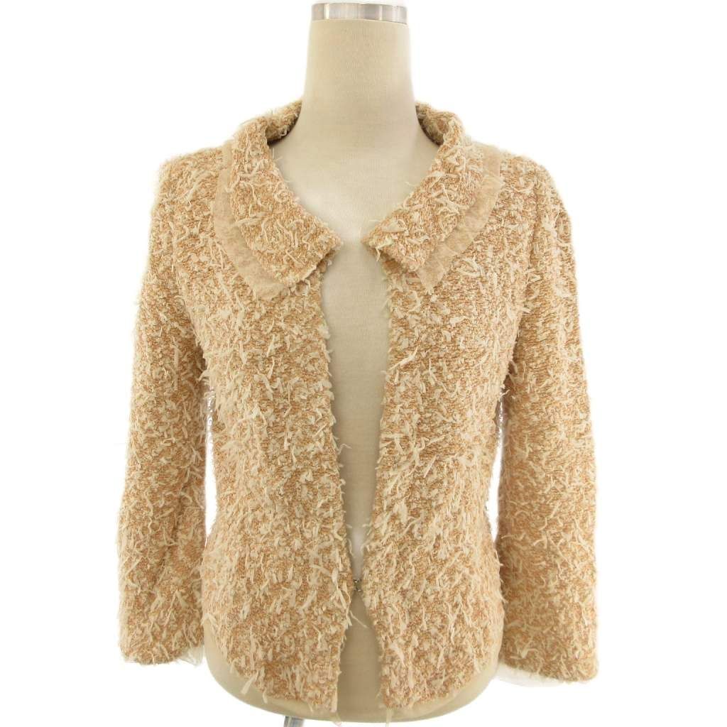 フォクシー ブティック FOXEY BOUTIQUE ジャケット ニット ツイード チュール 40 ピンクベージュ
