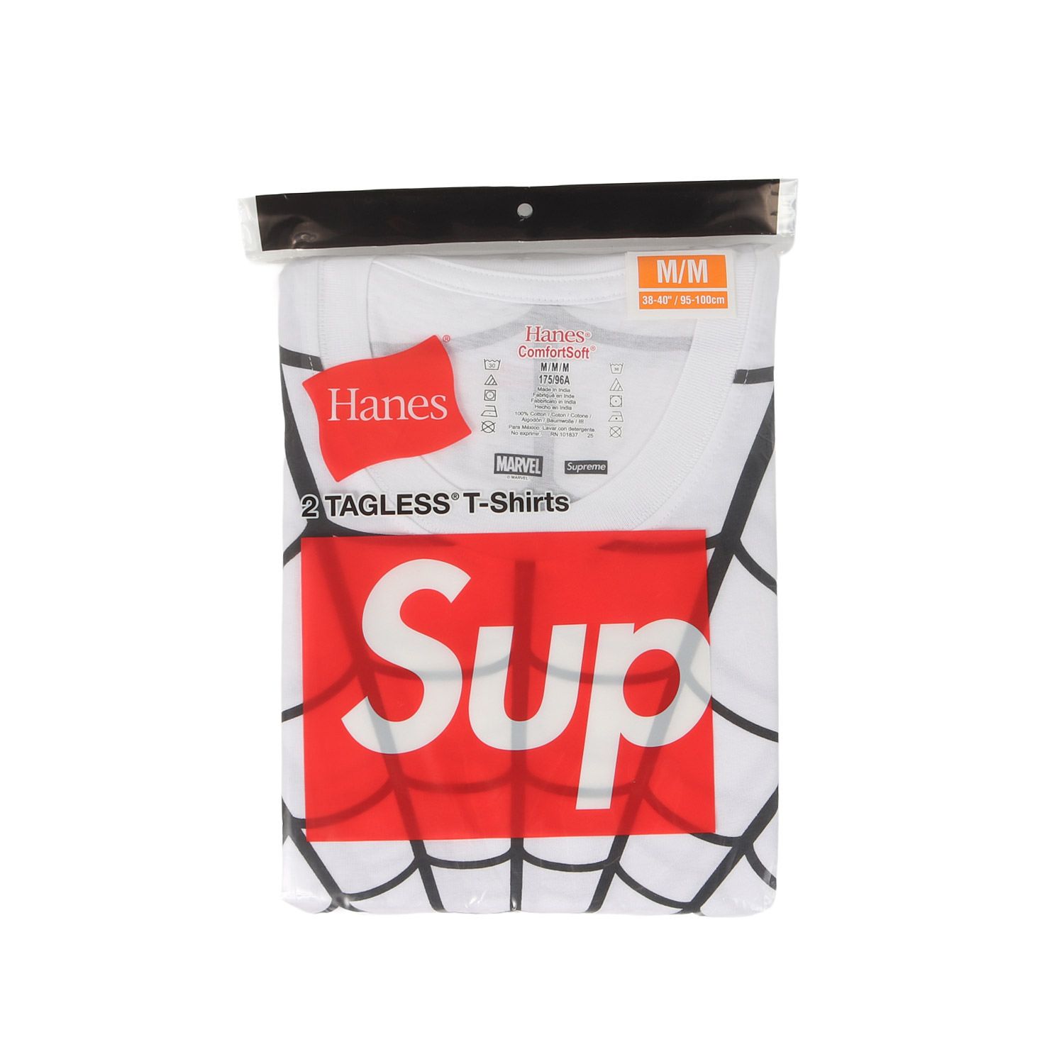 【新品】Supreme シュプリーム Tシャツ ホワイト 白 サイズ:M | 26SS MARVEL Spider-Man Hanes スパイダーウェブ Tシャツ 2枚パック (Tagless Tees) | トップス カットソー 半袖 | コラボ【メンズ】