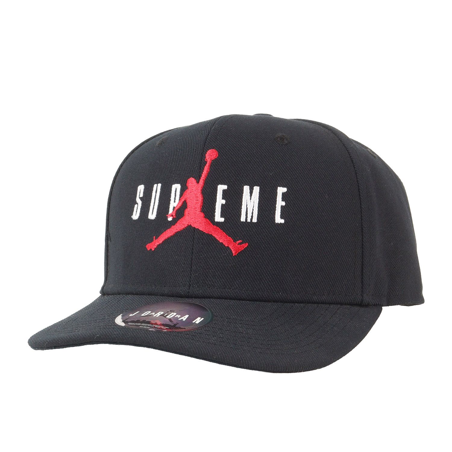 Supreme シュプリーム キャップ ブラック 黒 サイズ:FREE | NIKE JORDAN ジャンプマン 6パネルキャップ (6-Panel) | ブランド コラボ 帽子【メンズ】【中古】
