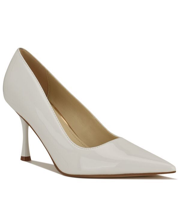 【送料無料】 ナインウェスト レディース スリッポン・ローファー シューズ Womens Pursee Pointed Toe Slipon Dress Pumps White Patent