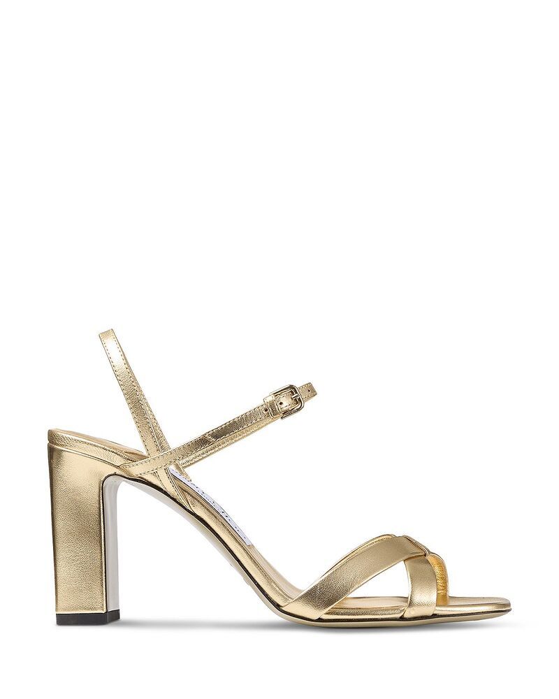 ジミーチュー レディース シューズ サンダル ヒール Jimmy Choo Womens Elsy 85 Block Heel Sandals Gold ゴールド