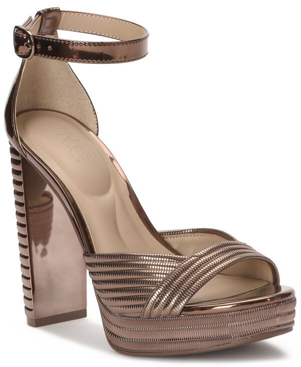 【送料無料】 アイエヌシー インターナショナル コンセプト レディース サンダル シューズ Womens Namira Platform Dress Sandals Bronze Metallic