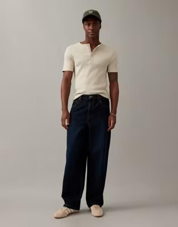 エイソス メンズ ボトムス デニムパンツ ストレート ジーンズ ASOS DESIGN loose straight leg jeans in rawash INDIGO インディゴ