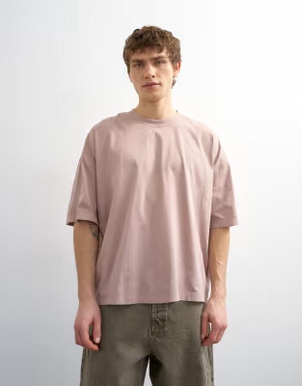 トップマン メンズ トップス Tシャツ Topman boxy fitshirt in washed pink ピンク
