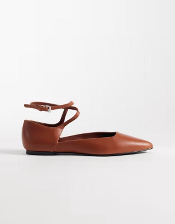 アンドアザーストーリーズ レディース シューズ パンプスエード レザー Other Stories realeather strap ballet flats with real suede lini