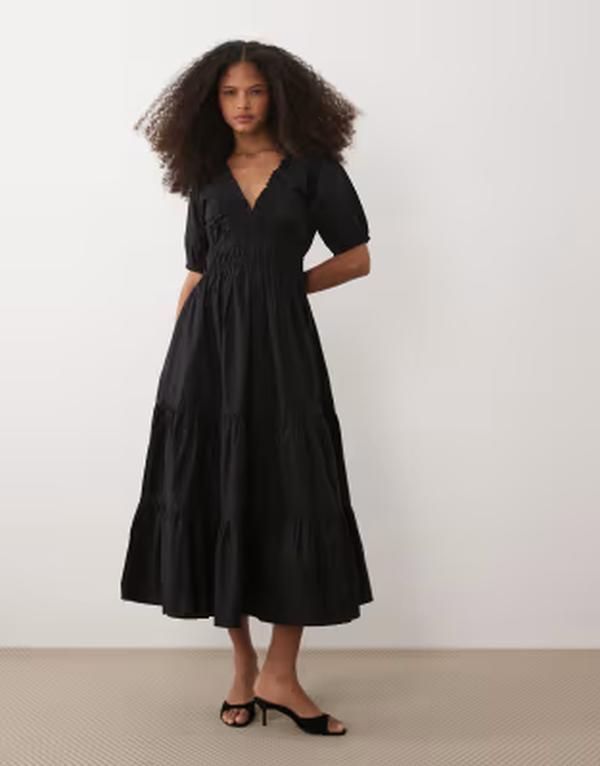 ノーバディーズ チャイルド レディース トップス ワンピース ミディ Nobodys Child Madison puff sleeve midi dress Black ブラック