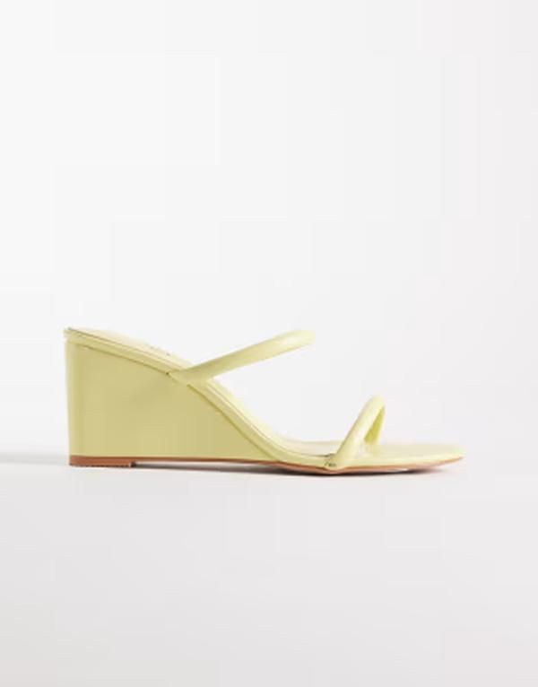シミ レディース シューズ サンダル SIMMI Shoesimmi London Dianna wedge sandals in yellow pu イエロー 16,110円
