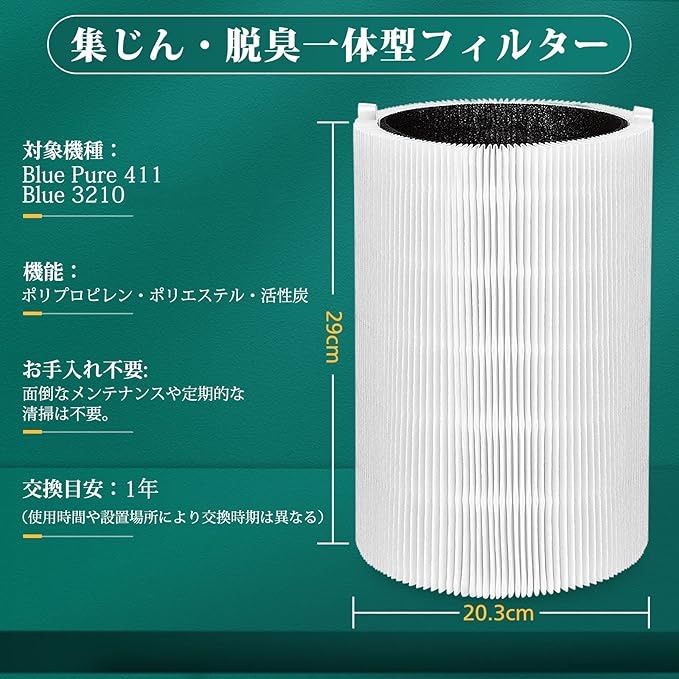 BluePure 411 交換用フィルター 空気清浄機 Blue 3210 Blue Pure 411