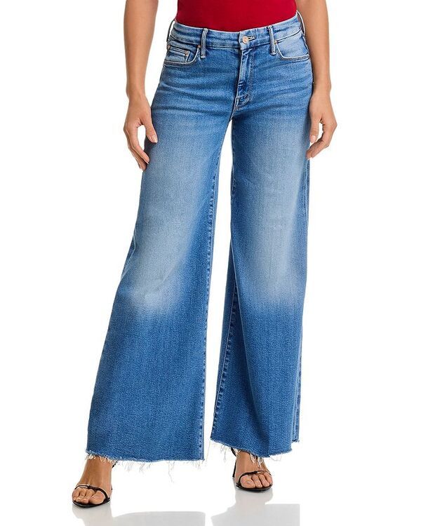 マザー レディース ボトムス デニムパンツ ワイドレッグ プチ ジーンズ MOTHER Petites The Lil Roller Fray Wide Leg Jeans in Fan Favori