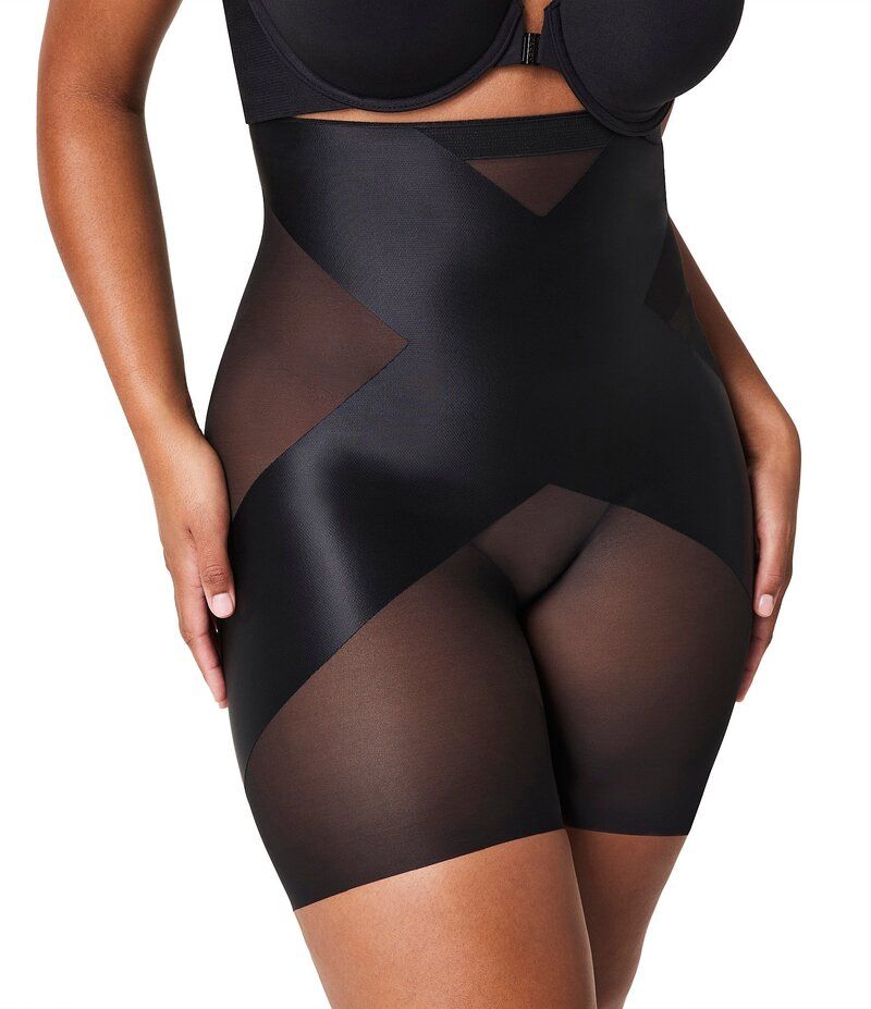 スパンク レディース ボトムス カジュアルパンツ サテン ハイウエスト SPANXshape SatinX HighWaisted MidThigh Short Very Black ブラック