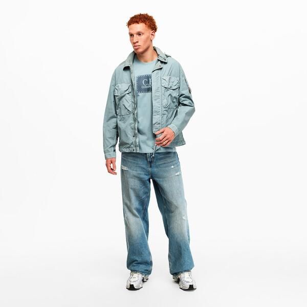 シーピーカンパニー メンズ トップス シャツ CP Company CP Goggle HD Oshirt Sn61 Silver Blue 809 ブルー