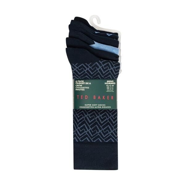 テッドベーカー メンズ アンダーウェア 靴下 Ted Baker Mens Formal Crew Socks Blue Mix ブルー