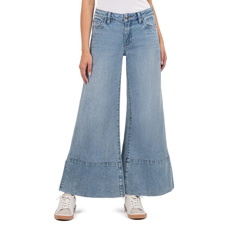 カットフロムザクロス レディース ボトムス カジュアルパンツ KUT from the Kloth Goldie MidRise Super FlareWide Hem With Slit In Fa