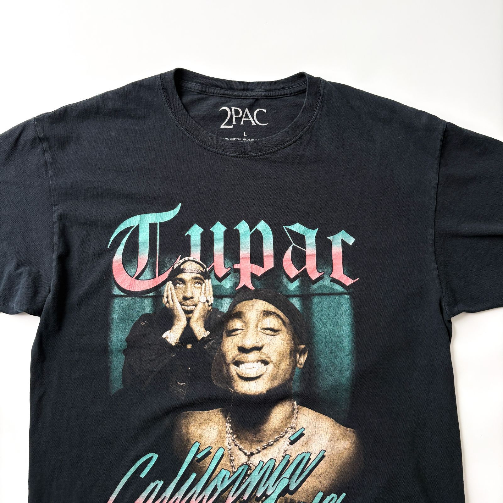 2PAC ラップTシャツ L ブラック 大判プリント トゥーパック Y2K 