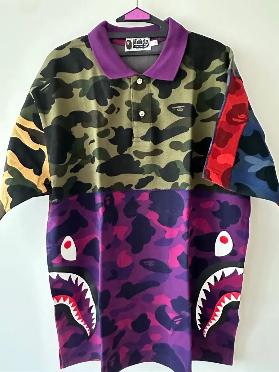 L) アベイシングエイプ ミックスカモ リラックス シャーク シャツ