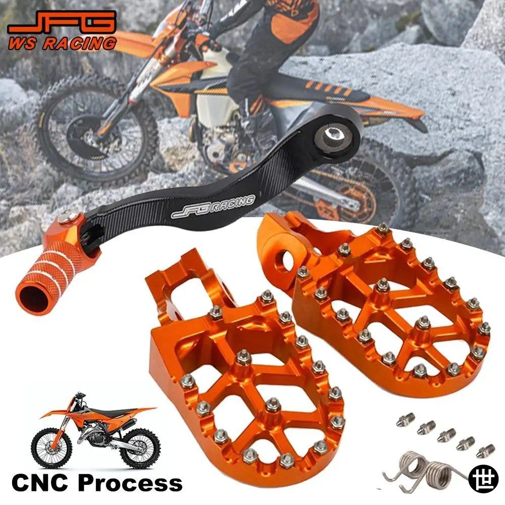 フットシフトペダルセット オートバイアクセサリー ギアシフターペダル フットレスト フットペグ KTM SX SXF XC XCW EXC ダートピットバイ