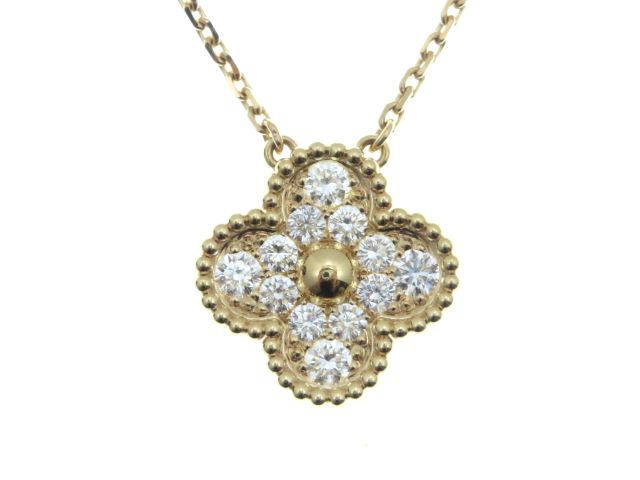 Van Cleef & Arpels ヴァンクリーフ＆アーペル ジュエリー ヴィンテージアルハンブラNC/PG/パヴェD/5.5g 貴金属･宝石 VCARP2R300 ネックレス K18ピンクゴールド K18PG ピンクゴールド レディース【中古】431